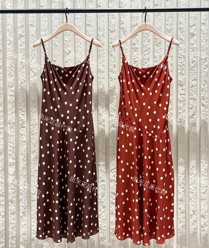 Authentic 2026 Autumn New Retro Polka Dot Rayon Crepe Bias-Cut Waist-Cinching Dress Suspender Dress Mbf3Drs032 Authentic 2026 Autumn New Retro Polka Dot Rayon Crepe Bias-Cut Waist-Cinching Dress Suspender Dress Mbf3Drs032