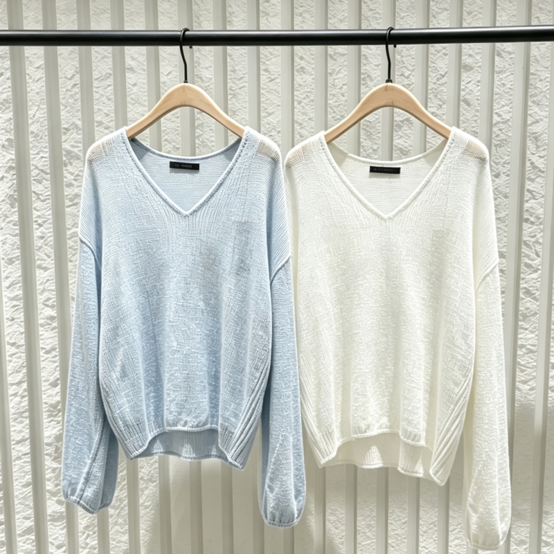 [Same Style as the Global Brand Ambassador, Jacky Cheung] Authentic 2026 Summer New Lightweight Linen Knitwear Mbf2Swt029