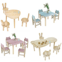Kindergarten early education center childrens learning table and chair game table ash wood complete set of combination table and chair toy table and chair