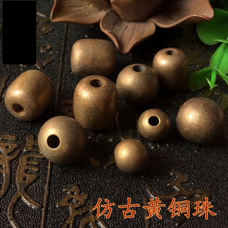 True goodness-retro style brass imitation ancient vegetarian face Pearl disciples Everest Everest Everest Everest with hand strings DIY gadgets-Taobao