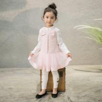 22 springtime girl vest one-piece dress girl pink princess pink princess dress Korean upscale danso special cabinet