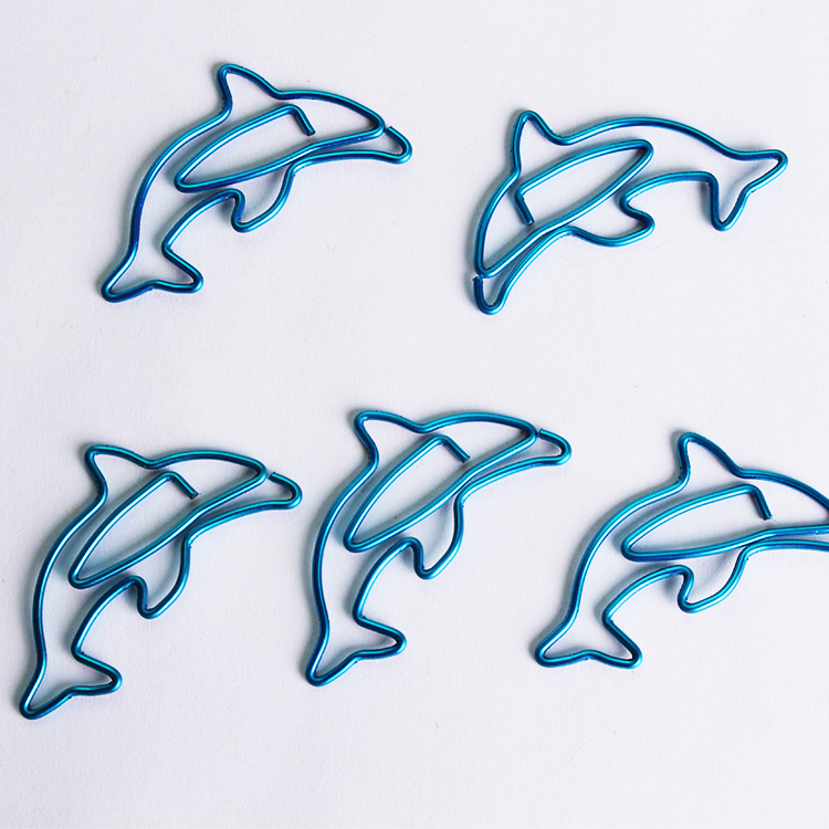 Dolphin loop pin Animal loop pin Loop pin Creative loop pin stationery cartoon account holder 12 pieces