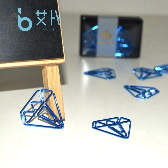 Color Plated Blue Diamond Back Tatall Needle Blue Bipin Creative Student Stationery Metal Bookmark Office Supplies 12 Clothes