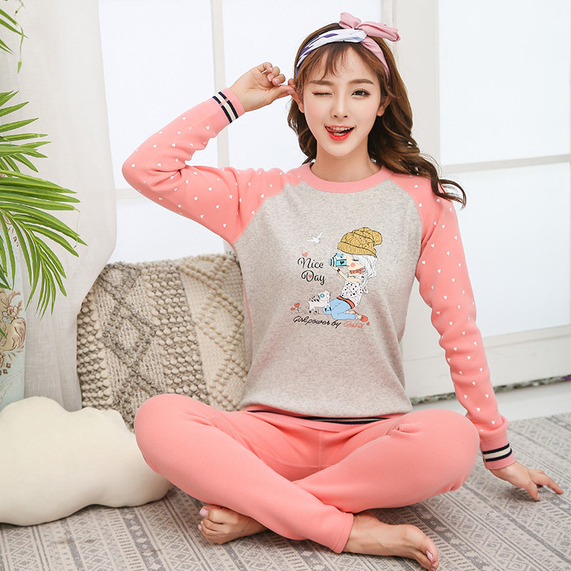 Hot clothes, female thickened and velvet students wear cotton, junior high school girls, big children, autumn clothes, sanitary pants, autumn and winter