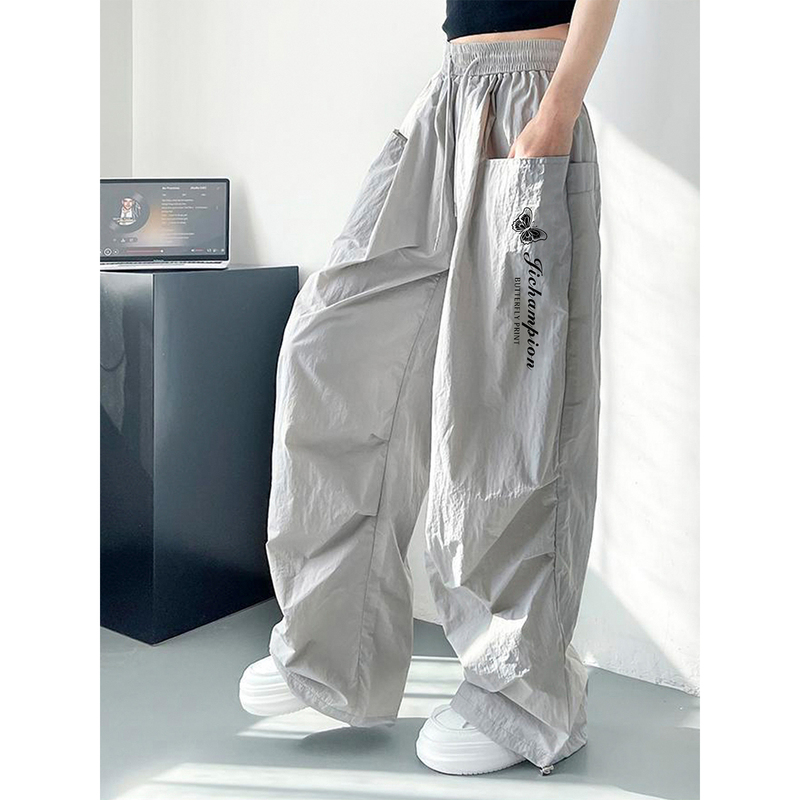 2026 New Style Workwear High-Waisted Wide-Leg Pants for Women, Summer Champion Thin Material Loose Casual Pants, Slimming Quick-Dry Sun Protection Pants