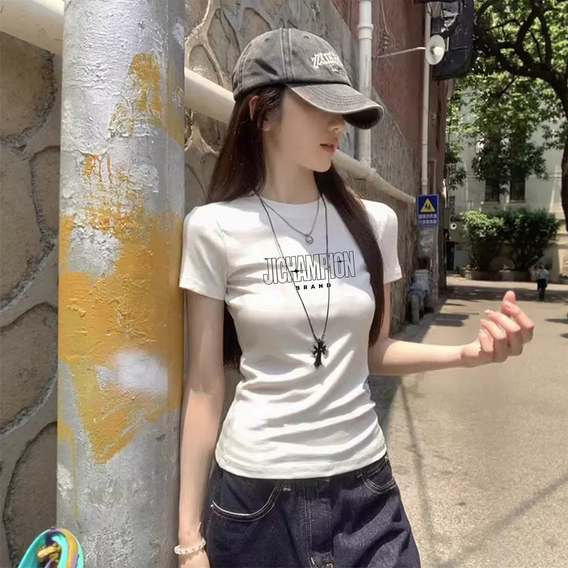 Season Champion American Letter Print Short-Sleeve T-Shirt for Women 2026 New Cotton Slim-Fit Flattering Top for Petite Figures Season Champion American Letter Print Short-Sleeve T-Shirt for Women 2026 New Cotton Slim-Fit Flattering Top for Petite Figures