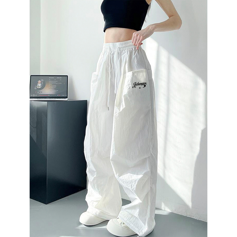 2026 Summer Champion New Quick-Dry Workwear Paratrooper Pants for Women, High-Waisted, Loose, Slimming, Lazy Style, Wide-Leg Sun Protection Pants