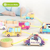 236-year-old early education string building blocks rope wear beads around beads Car threading Young children male and female baby childrens toys