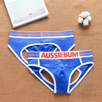 Rear Hollowed-out Pure Cotton Breathable Comfort Sensation U Convex Solid Sack Gay Personality Triangle Pants Aussiebum