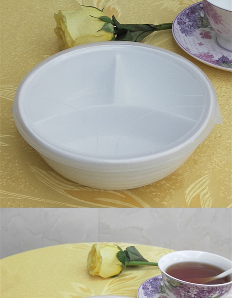 Bộ đồ ăn Trung Quốc gốm sứ lò vi sóng đích thực với nắp bữa ăn bát ba lưới bát bát lưới sáng tạo nhà ăn trưa hộp - Hộp cơm điện sưởi ấm hộp cơm cắm điện loại nào tốt