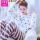 Pajama womens bích nhung bộ đồ phù hợp với gia đình mùa thu và áo dài tay mùa đông cộng với dày nhung san hô vòng cổ áo che mùa đông mưa đá khỉ.