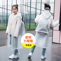 Childrens raincoats boys students ponchos girls primary school raincoats male 7-year-old waterproof belt schoolbag