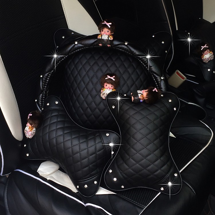 Water Drill Inlaid Drilling Monchic Car Head Pillow Holding Pillow Waist Leaning Against Pillow Mat Woman Insert Drilling Car Pillow Neck Protection Pillow