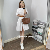 Ultra-fairy temperament is also reduced by a large number of cards 100 high branch cotton breathable belt one-piece dress 2022 Summer new