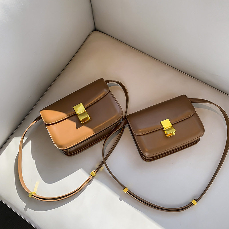 Hong Kong ITbox tofu bag fashion popular women's bag bag vintage leather small square bag cross-body bag flight attendant bag