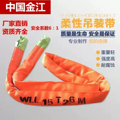 National standard Dini code lifting flexible 1000 tons two-head buckle hoisting belt ring sling crane round