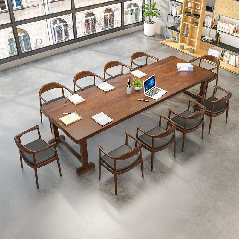 American Modern Conference Boss Table to Talk on Long Solid Wood Boards Desk Desk Computer Writing Table