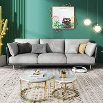 Fabric Sofa-Style Minimalist Light Extravagant Trio Small Family single modern washout tech cloth Net Red Living Room Portfolio