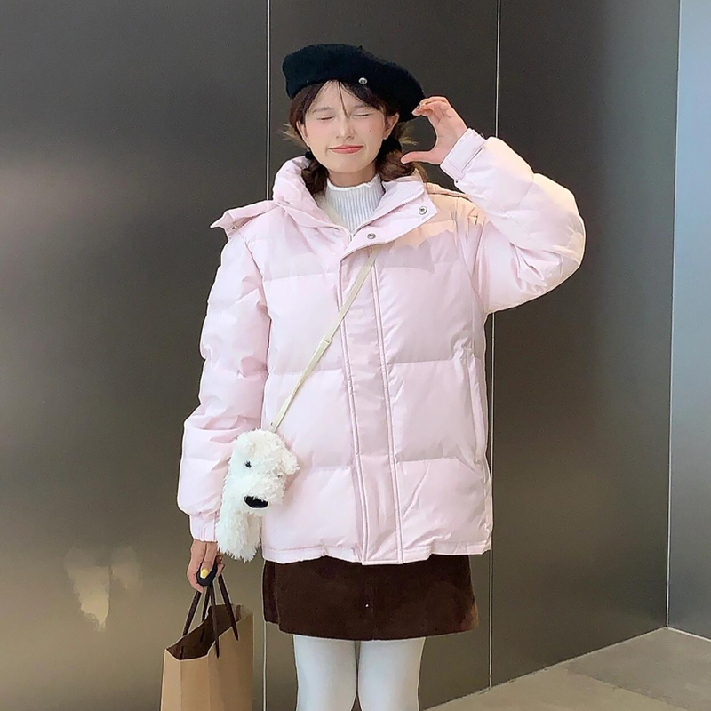 Short down Jacket for Women, 2026 Winter New Style, Thickened Hooded Stand-Up Collar, Couple's Petite Puffer Jacket