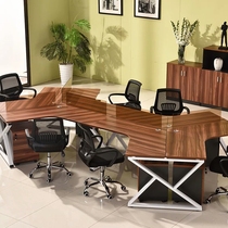 Office Arc Desk Chair Combo Screen Working Position 6 Staff Table 3 People Corner Employee Profiled Table