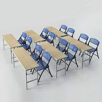 Steel Wood Mobile Bar Folding Conference Table School Student Training Talks Folding Negotiation Desk Chairs Portfolio
