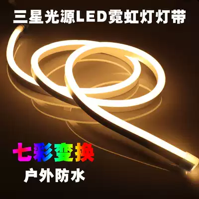 Led flexible neon light with colorful color-changing advertising modeling project lighting super bright soft light bar outdoor waterproof 220