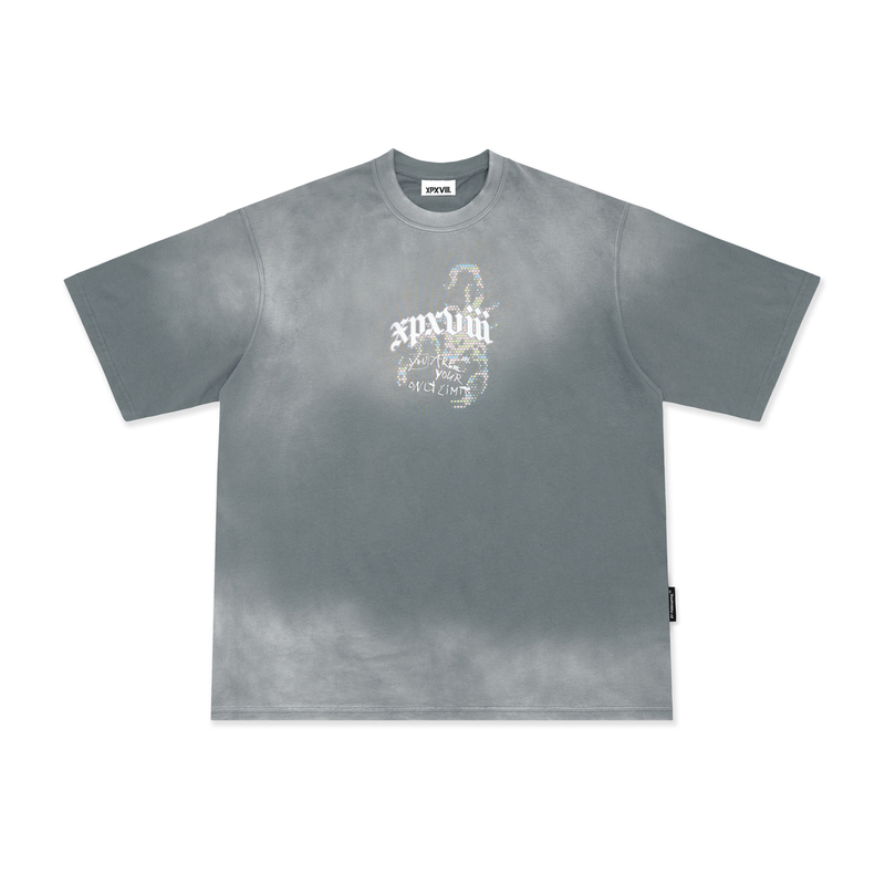 Xpx Pakho Chau Star Scorpion Design Team Washed and Distressed Printed Short Sleeve T-Shirt