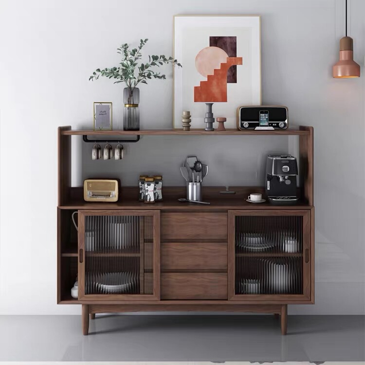 Solid Wood Sideboard 30cm Ultra-Thin Narrow Sideboard Restaurant Cabinet Wall-Mounted Integrated Storage Cabinet Kitchen Small Size Coffee Cabinet