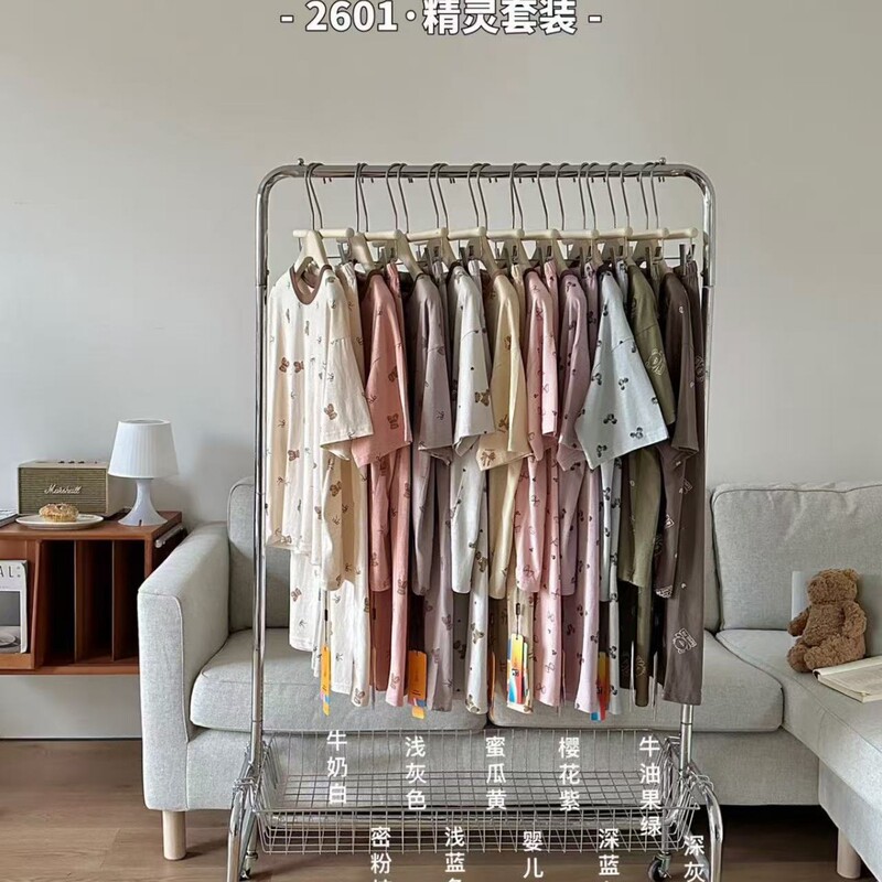 Motie Elf Set Snowflake Cotton Cute Cartoon Sweet Comfortable Short Sleeve Long Pants Homewear Can Be Worn Outside