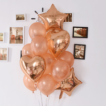 Rose gold balloon heart-shaped aluminum film ball confetti balloon Birthday Valentines Day wedding wedding room decoration