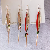 Moving Earrings 2019 New Tides Face Slim Earrings Woman Long Flowing Suear Hook Temperament Ear Pendant