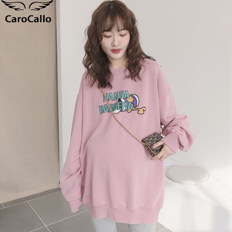 Maternity clothes spring and autumn casual tops spring casual tops 2021 new Korean version of large size loose and wild tops autumn and winter coats tide