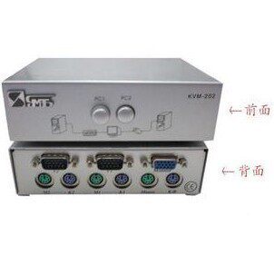 100% Three Fort switcher kvm-202 2 hosts share 1 monitor, monitor sharing