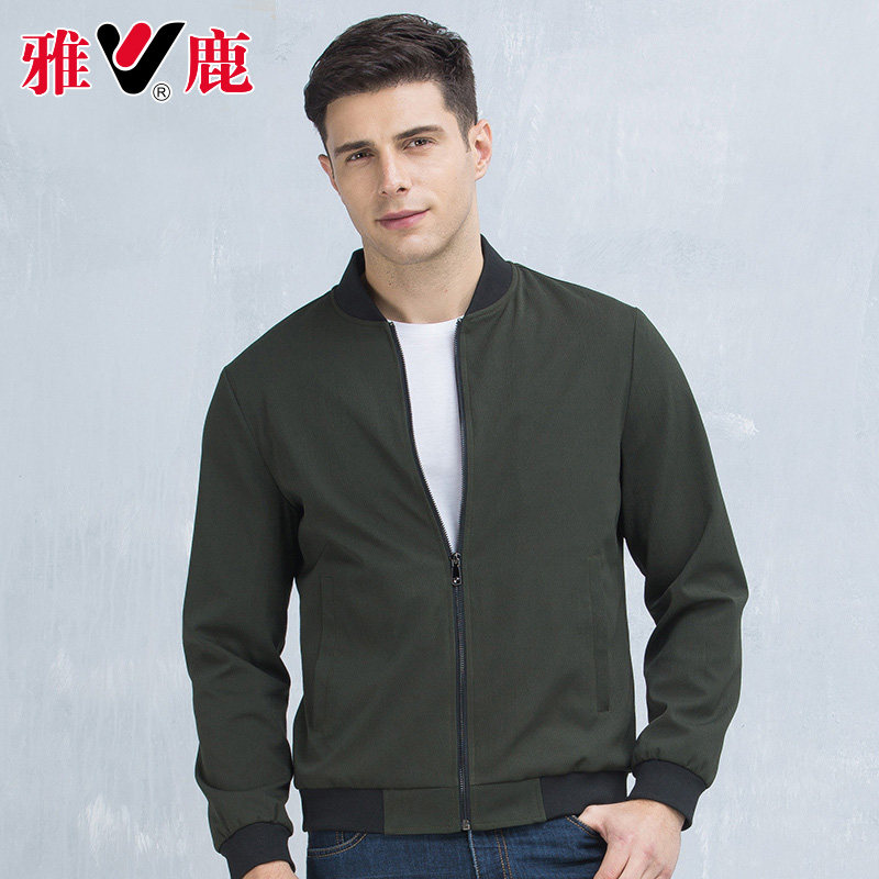 雅鹿 棒球领 修身款 男式休闲夹克外套 天猫优惠券折后￥108包邮（￥178-70）4色可选