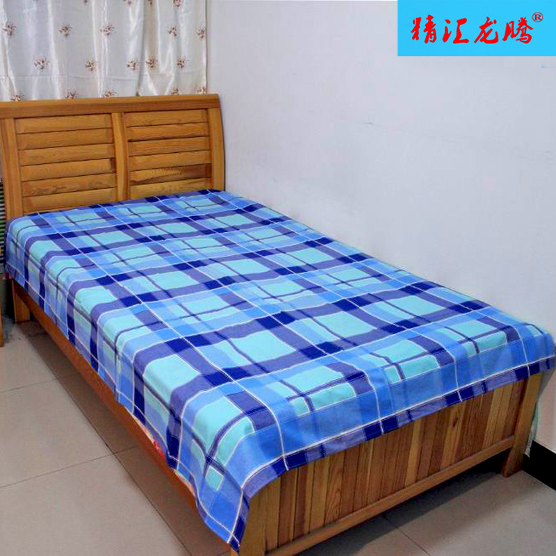 Nhà máy trường duy nhất ký túc xá twill màu xanh và trắng kẻ sọc sheets nữ cao đẳng ký túc xá bunk bed tấm duy nhất