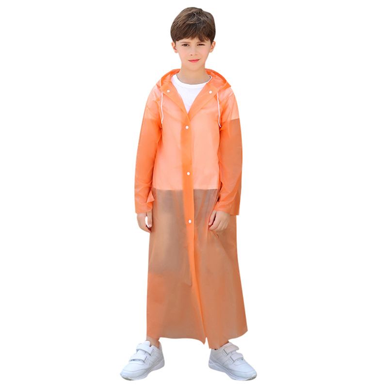 Pumped vacuum compression disposable raincoat children student portable sweater button pocket with ultra-thin ultra-light rainy season