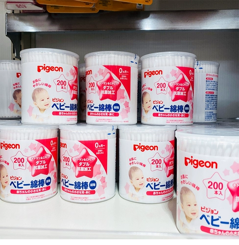 Pigeon, японские оригинальные детские антибактериальные хлопковые ватные палочки