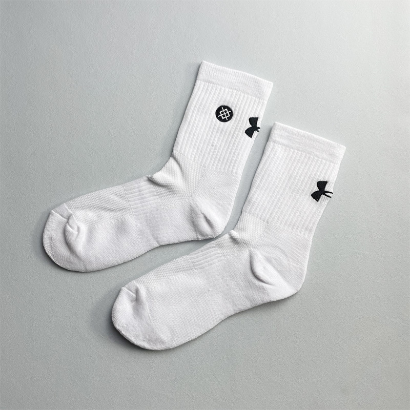 Ua Basketball Socks for Men, Summer American Style Mid-Calf and Long Socks, Practical High-Top Elite Towel Bottom Sports White Socks