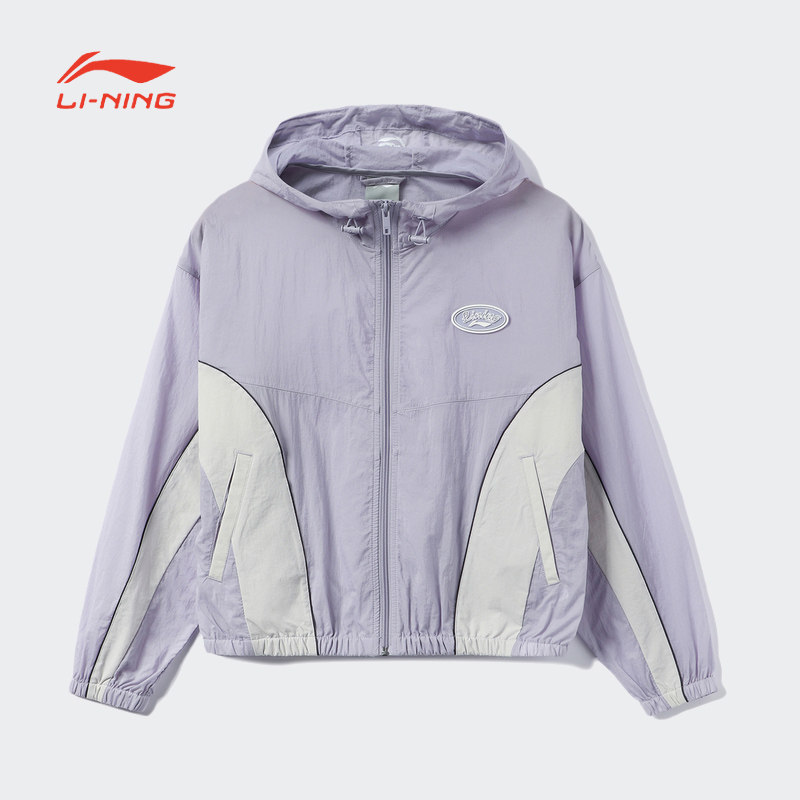 Li Ning Jacket Woman Spring Summer Lady Light And Breathable Shuttle Weaving Sun Protection Fashion Loose Windsuit Training Even Cap Jacket