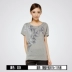 Li Ning ngắn tay nữ mùa hè mới cổ tròn Slim thể thao ngắn tay in áo thun thể thao QG Áo phông thể thao