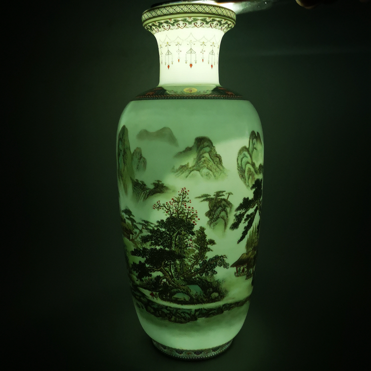 Special price Republic of China Pink Landscape Tattoo Vase Ancient Play Antique Antique Porcelain Bogu Shelf Swing Pieces Collection Old Objects-Taobao