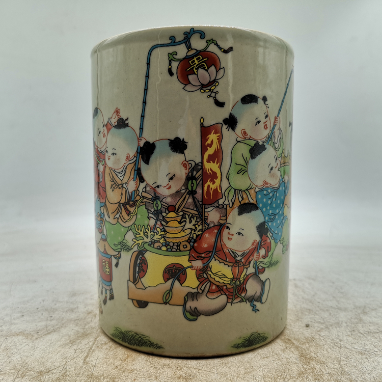 Qing Qing Ching Paste Baby Play Boy Lantern Pencil Antiquity Porcelain Household Studio Auspicious Website