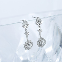 Joy Drilling Diamond Earrings Women 18K Gold Color Gold Earrings Carra Effect Group Inlaid Brick Stone Earrings Long Real Drill