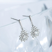 Joy Drilling Diamond Earnail Female White 18K Gold Carat Effect Group Inlaid Brick Stone Ear Pendant Earrings Long Real Drill