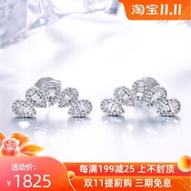 Xi Diamond Ladder Square Diamond Earrings 18K Gold Diamond Earrings Willow Ear Earrings Women Full Diamond