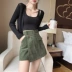 Quần short nữ mùa thu đông mới chic cao eo quần váy ống rộng chân quần thời trang khí chất hoang dã mặc váy mỏng váy thủy triều quần sooc nữ đẹp Quần short