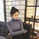 Phiên bản Hàn Quốc của Chic gió đầu mùa thu mới mẫu thời trang nền tảng hoang dã mỏng cao cổ áo màu rắn đáy áo thun nữ áo phông ngắn tay