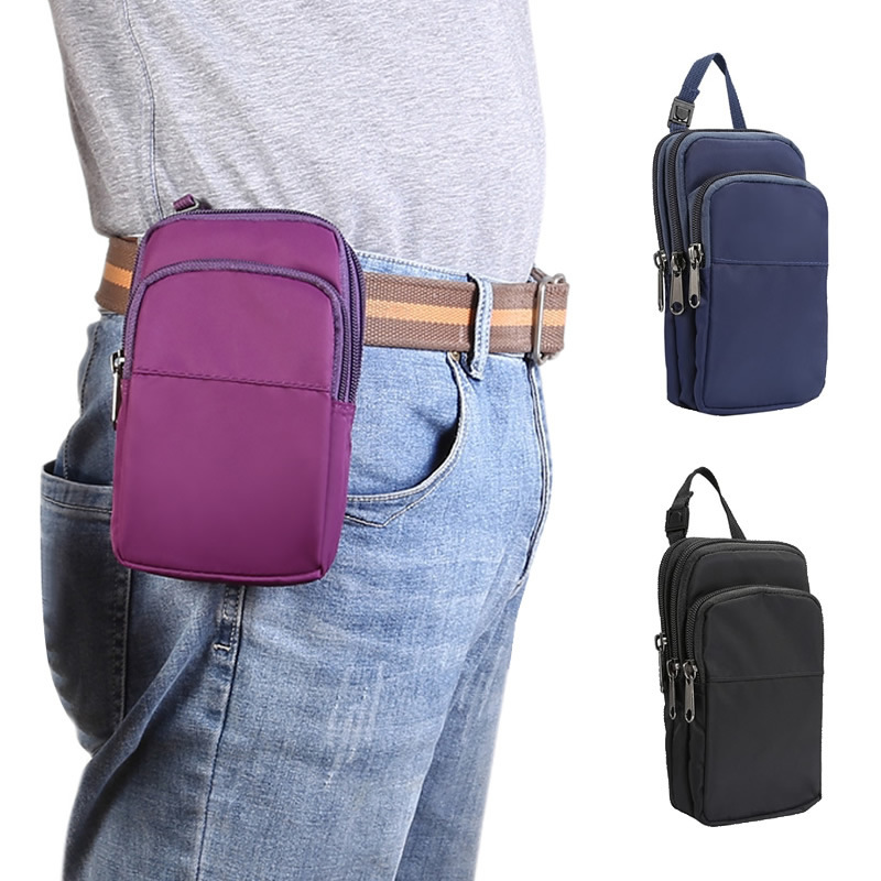 Two mobile phone hanging purse strings wearing leather strap male and female pull chain double multifunction summer outdoor portable nylon waterproof