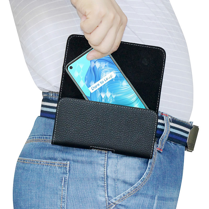 Mobile phone fanny pack wear belt suitable for realme V5 hanging waist x50 pro male old man x2 leather case 6 5 inches
