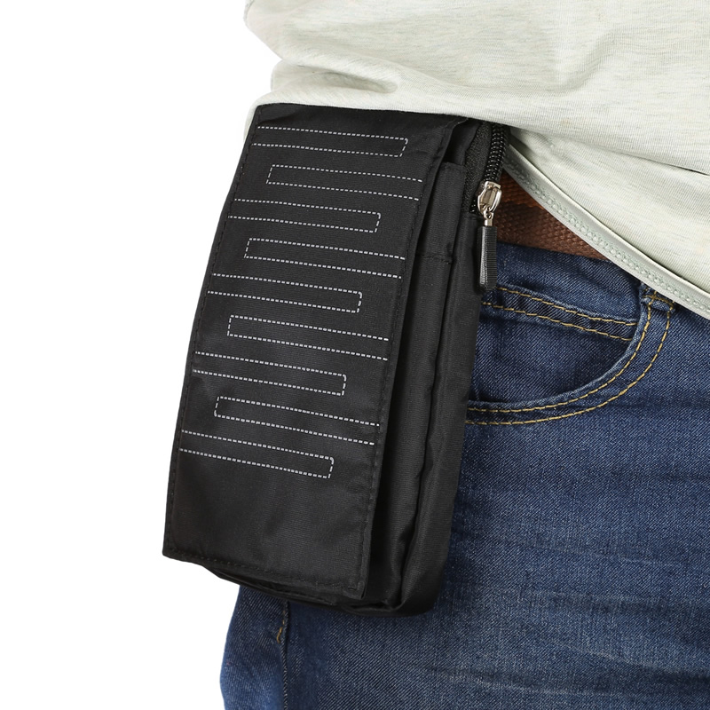 Dress mobile phone hanging purse canvas cover wearing leather strap shell 5 5 inch vertical section men's elderly buckle waist bag 6 inch large screen